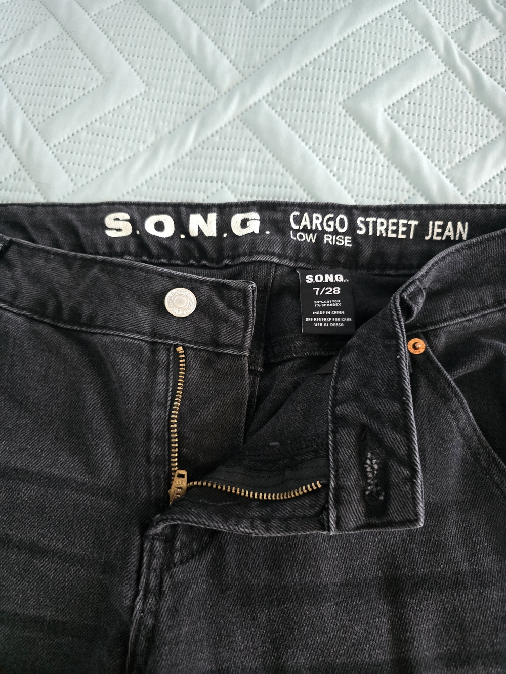 S.O.N.G. Black Cargo Street Low-Rise Jeans